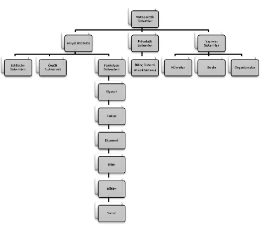 Şekil 1: Sistemler (Bu çalışma için birleştirilmiştir: Luhmann, 1995; Moeller, 2006; Yoldaş, 2007) 