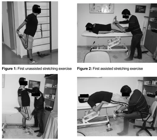 Figure 3: Second assisted stretching exercise  Figure 4: Third assisted stretching exercise 