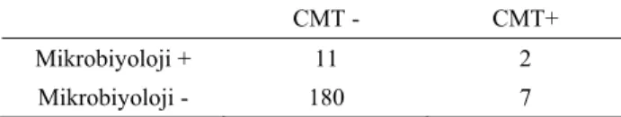 Tablo 2. SHS bulguları  Table 2. SCC scores 
