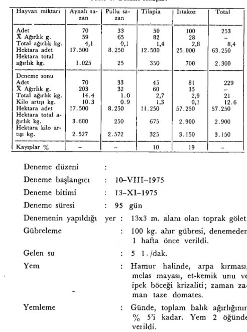 Tablo 4-. Deneme sonuçları