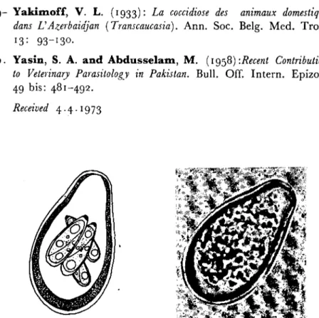 Fig. ı: Sporulated and unsporulated oocystes of Eimeria bareillyi X 1814