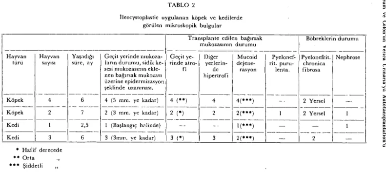 TABLO 2 --;:;-ı: ;ı c ..• 5' o> ::l. o>  '-<.-"Böbreklerindurumu 2 Yersel 2 2 Yersel