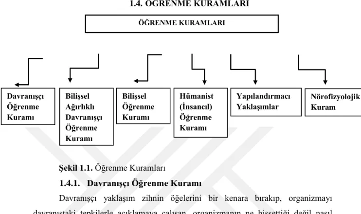 Şekil 1.1. Öğrenme Kuramları 
