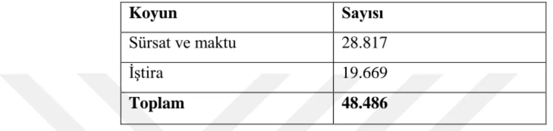 Tablo 4:  1610-11 tarihinde tedarik edilen koyun miktarı ve temin ediliş şeklini  gösterir tablo 