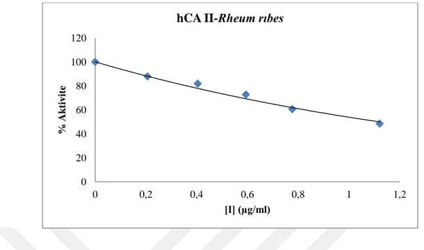 Şekil  8:  hCA  II    enzimi  ile  Rheum  ribes  ekstresinin  farklı  konsantrasyonlarında  IC 50