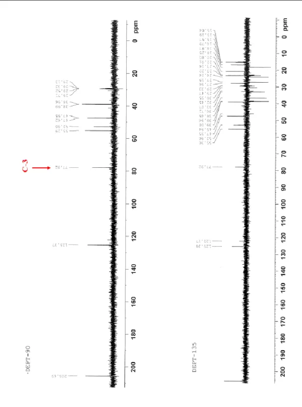 Şekil 4. 7. PM-2’nin (Ursolik asit) DEPT spektrumu (CDCl 3  ve d 6 -aseton, 100 