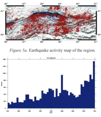 Figure 5a. Earthquake activity map of the region. 