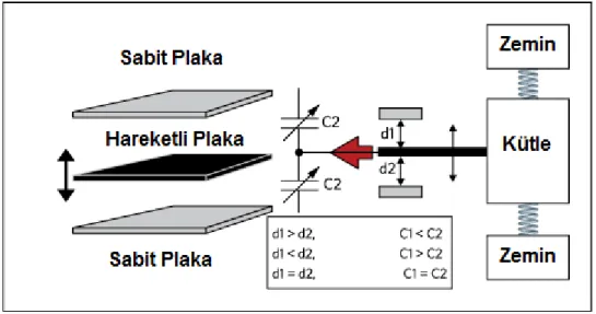 Şekil 2.5 Basit Yapılı İvmeölçer [7] 