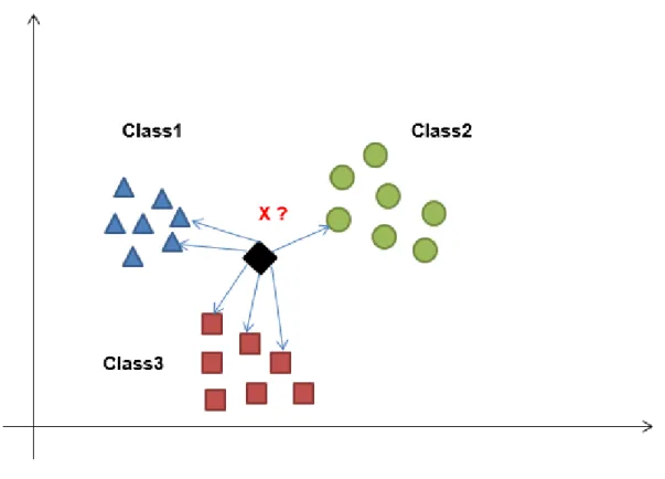 Fig 1.6 Graphical representation of kNN algorithm         