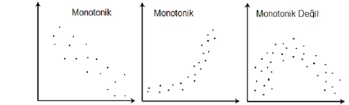 Şekil 3.3 Monotonik ve monotonik olmayan örnek veriler  5