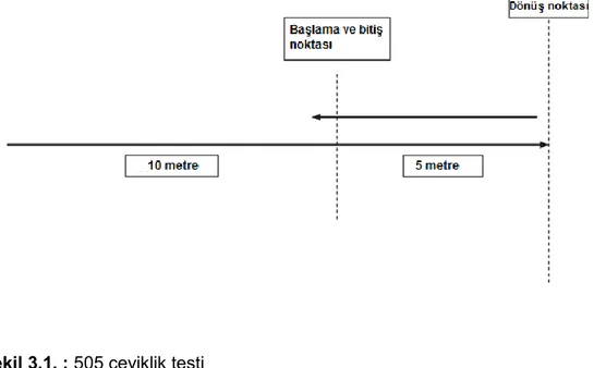 Şekil 3.1. : 505 çeviklik testi 