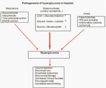 Figure 1: Pathogenesis of hyperglycemia in hospital