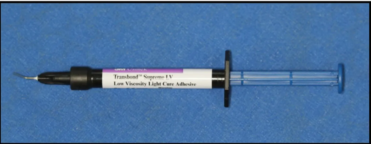 Şekil 3.8.  Düşük vizkoziteli ışıkla sertleşen indirekt yapıştırma rezini (Transbond LV Supreme, 3M  Unitek, Monrovia, CA, ABD) 