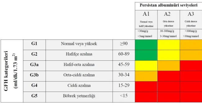 Tablo  2.5:  GFH  kategorileri;  Yeşil:  Düşük  risk  Sarı:  Orta  risk  Turuncu:  Yüksek  risk, 