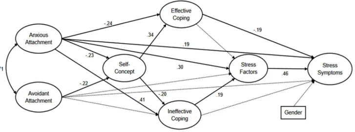 Figure 1. Path analysis model and analysis results.
