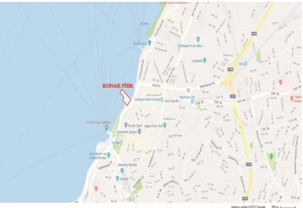 Şekil 2. Konak Pier Yapı Grubu Haritası  Kaynak: https://www.google.com.tr/maps/place/ 