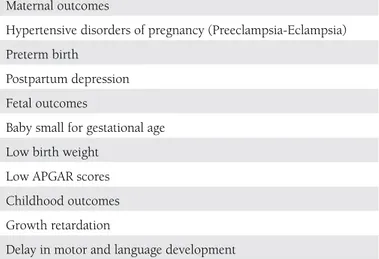 Table 2. Outcomes of antenatal depression