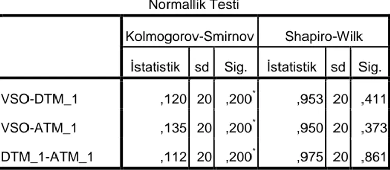 Çizelge 4.8. TS33 için Normallik Testi Sonuçları  Normallik Testi  