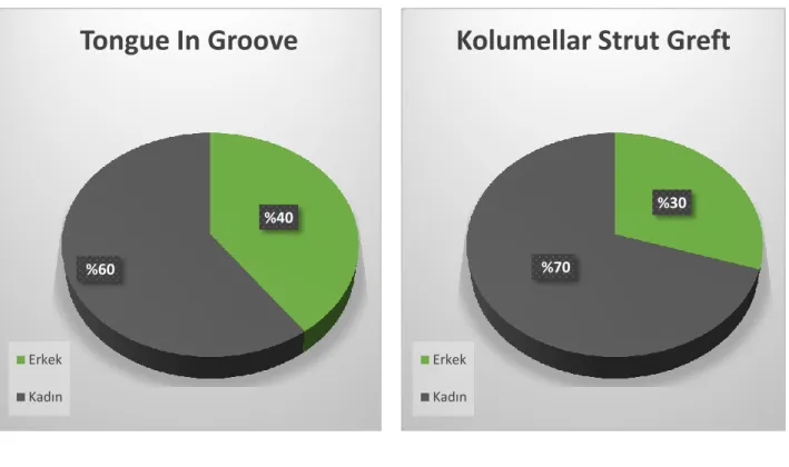 Şekil 1: Cinsiyetlerin gruplardaki dağılımı 