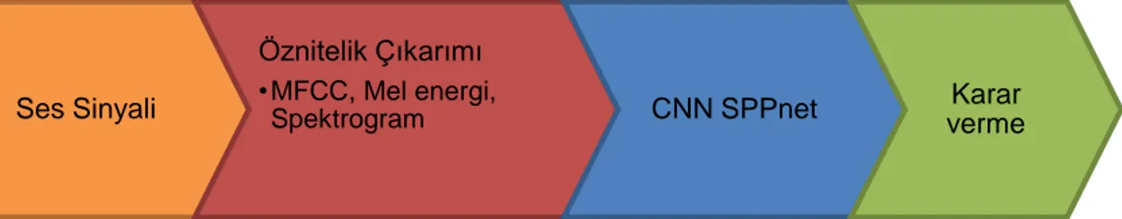 Şekil 4.1. ASC için geliştirilen CNN-SPP mimari eğitim yolu. 