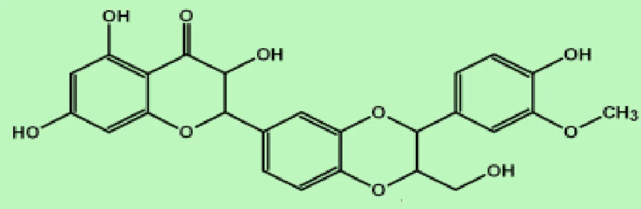 Şekil 3: Silymarin’in biyokimyasal formülü 