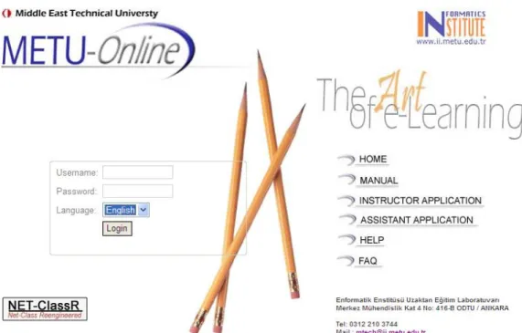 Figure 2. Home page of NET-ClassR 