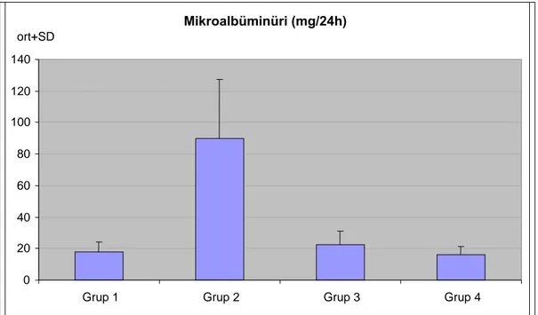 Şekil 6: Grupların mikroalbüminüri düzeylerinin dağılımı 