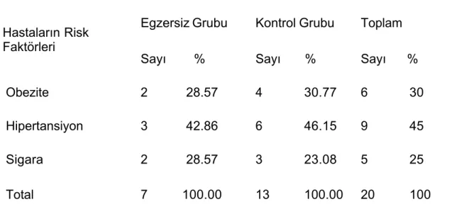 Tablo 4.8 Olguların sahip oldukları risk faktörlerinin dağılımı 