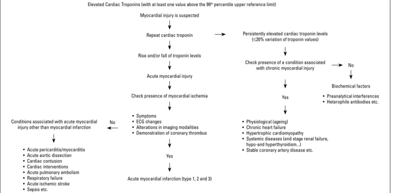 Figure 2. Algorithm for the management of the cardiac troponin elevation