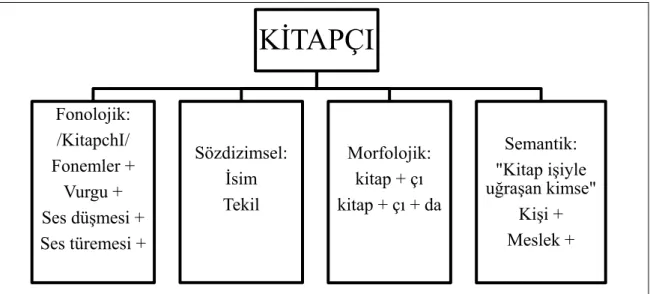 Tablo 5:.“Kitapçı” Kelimesinin Dört Dilbilimsel Boyut 