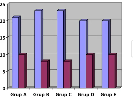 Şekil 4.1. Hasta ve kontrol grubunun cinsiyet dağılımı  4.2. Radyolojik ve Sintigrafik Bulgular 