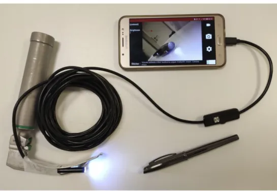 FIGURE 2. The set-up of  USB endoscope laryngoscope. 