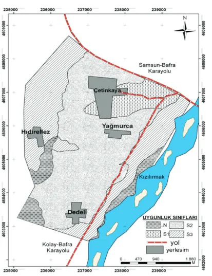 Figure 3- Land suitability map according to linear combination technique