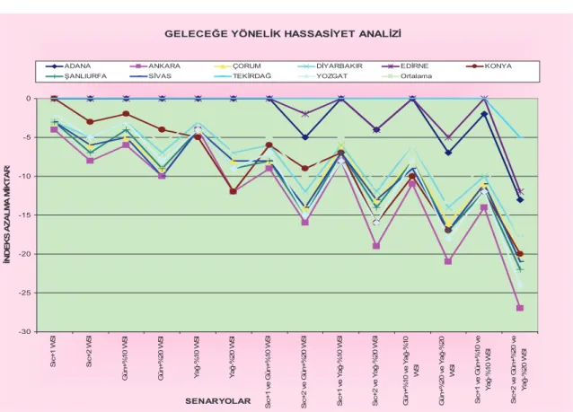Şekil 4- Hassasiyet analizi sonuçları grafiği