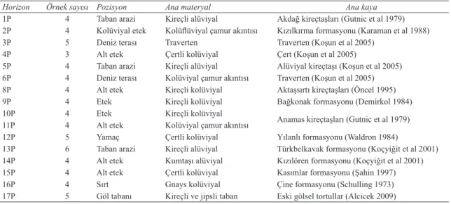 Şekil  1-  Çalışma  alanı  içerisindeki  toprak  profil  noktaları 