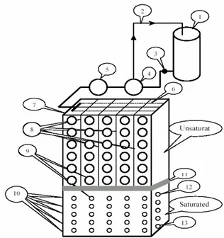 Figure 1. Sketch of the flow container for studying chloride                 movement