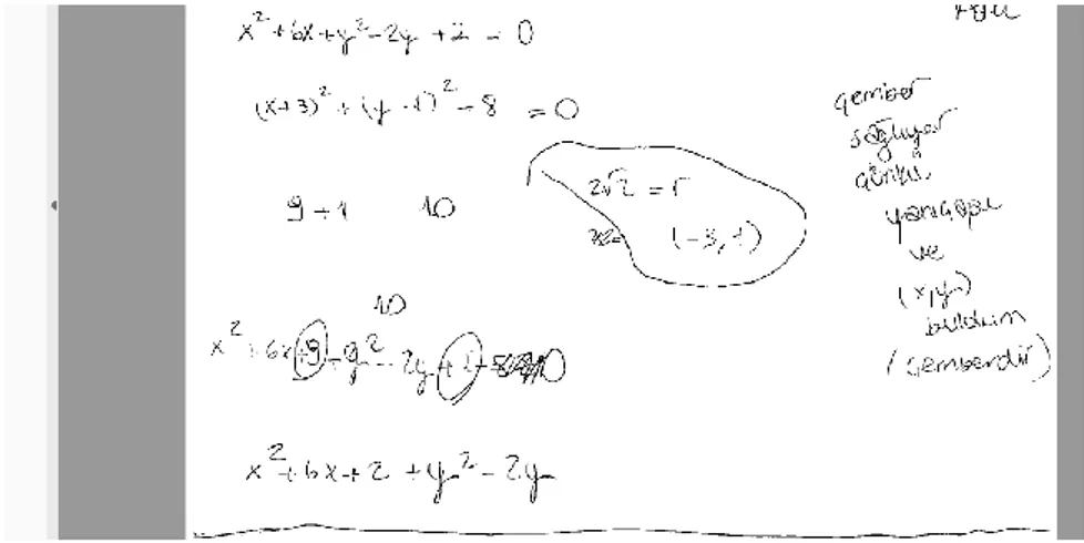 Şekil 5. 6. Problem 3’e ilişkin Ö1 kodlu öğrenci çizimi. 