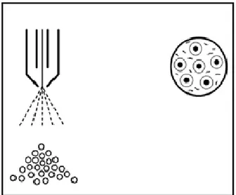 Şekil 5.3.Sprey kurutma tekniğinin çalışma prensibinin şematik gösterimi. 
