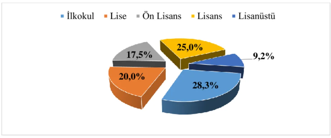 Grafik 4: Ankete Katılan Bireylerin Eğitim Durumları 