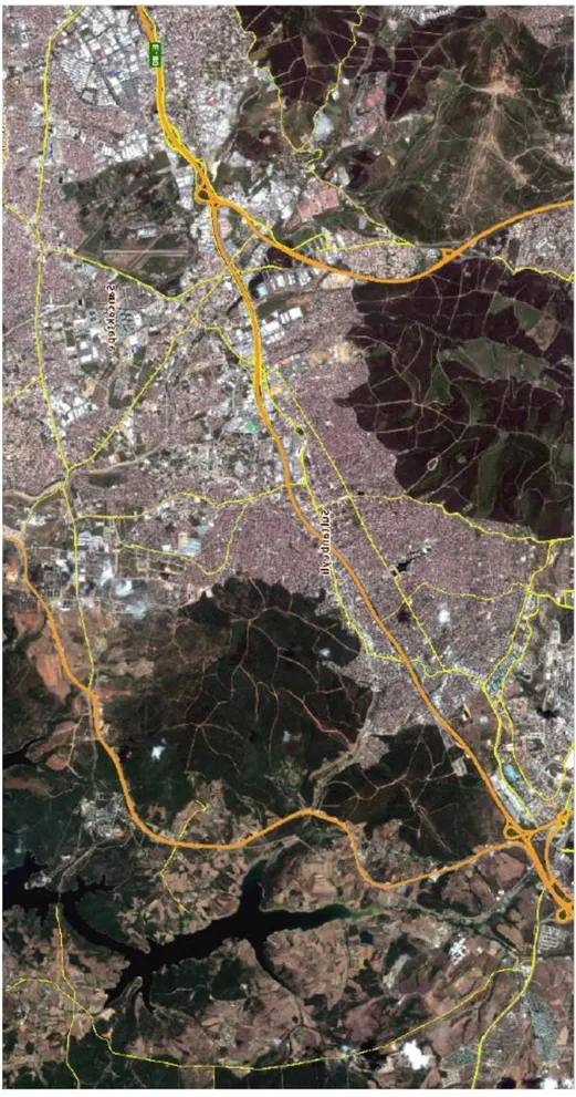 Şekil 10: 2015 Yılı Sultanbeyli İlçesi’nin Uydu Görüntüsü  Kaynak:  İBB Şehir Rehberi İnternet Sitesi 