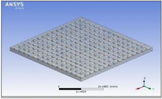 Şekil  2.2.  Ansys  programında  modellenen  boşluklu  döşeme  (Purushottam  ve 