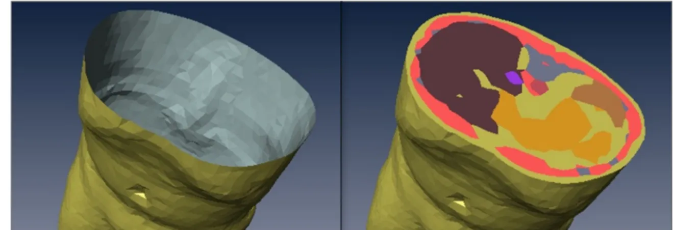 Şekil 3.2.   a)  Triangle geometrik şekil ile oluşturulan içi boş insan gövdesi modeli 