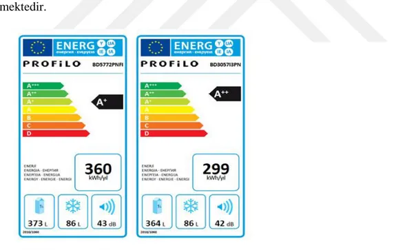 Şekil 2.2. Buzdolabı için AB Enerji etiketi  Kaynak: (Eurolab, 2020) 