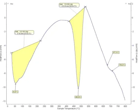 Figure 5. Schematic representation of DSC curve of sample 6A 