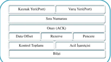 Şekil 2.3. TCP Protokolü yığın yapısı. 