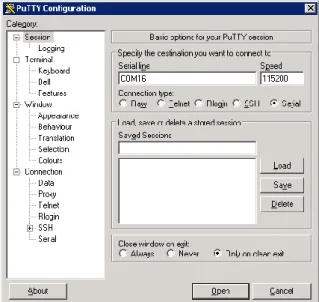 Şekil 3.5. PuTTY bağlantı arayüzü 