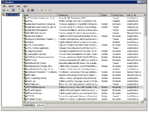 Şekil 3.11. Windows servis yöneticisi. 