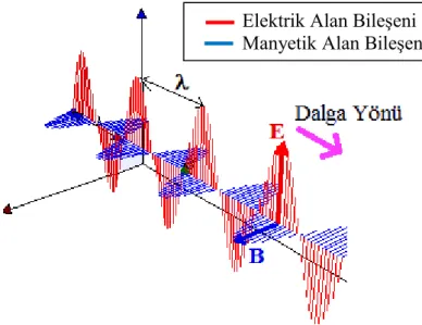 Şekil 2.1 Düzlemsel elektromanyetik dalgalar. 