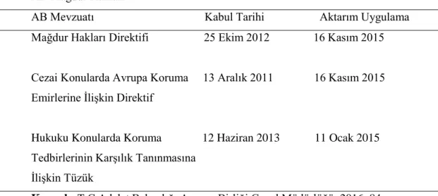 Tablo 5: AB Mağdur Hakları 