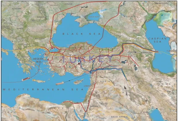 Şekil 6: Doğal Gaz ve Petrol Nakil Hatları (Genel) 